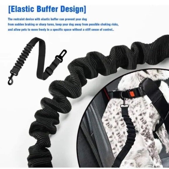 Adjustable Dog Car Seat Belt Black Car Harness Seatbelt For Dogs Bungee New - Picture 5 of 6